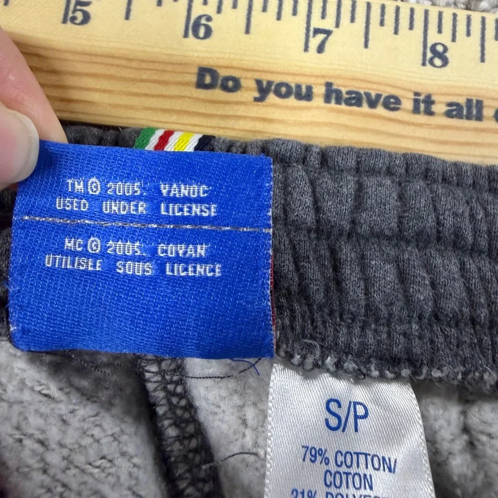Canadian Olympic Team Grey Red Fleece‎ Sweatpants Wide Leg Zip Pockets S Vinage